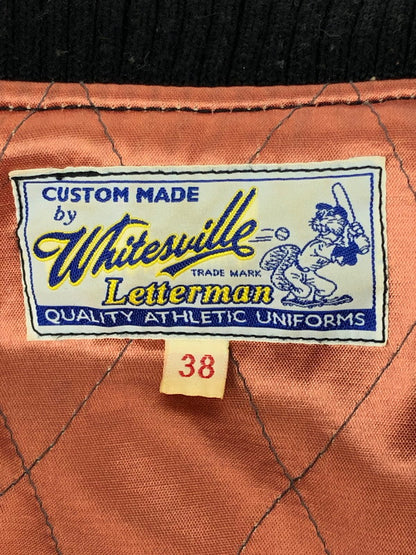 【中古品】【メンズ】  WHITESVILLE ホワイツビル AWARD JACKET WV10492 アワードジャケット アウター スタジャン 145-240928-mo-18-tag サイズ：38 カラー：ブラック 万代Net店