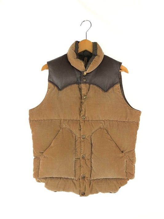 【中古品】【メンズ】  ROCKY MOUNTAIN FEATHERBED ロッキーマウンテンフェザーベッド × BEAMS ビームス 別注 コラボ CORDUROY DOWN VEST 450-428-63 コーデュロイダウンベスト アウター 145-240928-mo-12-tag サイズ：38 カラー：ブラウン 万代Net店