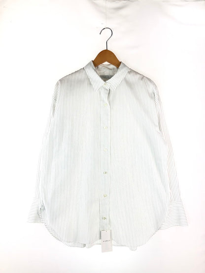 【レディース】  NOBLE ノーブル STRIPED SHIRT 23-050-240-6030-1-0 ストライプシャツ 長袖 トップス 170-241002-mo-04-tag サイズ：F カラー：ホワイト 万代Net店