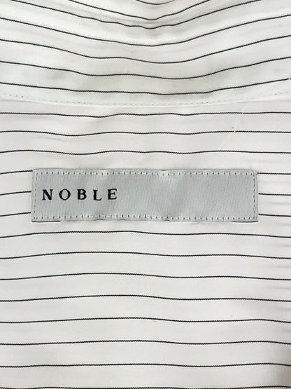 【レディース】  NOBLE ノーブル STRIPED SHIRT 23-050-240-6030-1-0 ストライプシャツ 長袖 トップス 170-241002-mo-04-tag サイズ：F カラー：ホワイト 万代Net店