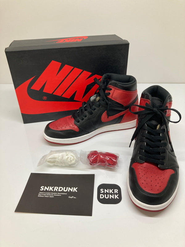【中古品】【メンズ】 NIKE ナイキ AIR JORDAN 1 RETRO HIGH OG BANNED 555088-001 エアジョーダン 1 レトロ ハイ オリジナル バーンド スニーカー 靴 160-260718-kk-04-hon カラー：BLACK/VARSITY RED-WHITE 万代Net店