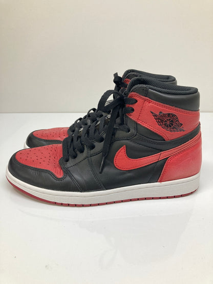 【中古品】【メンズ】 NIKE ナイキ AIR JORDAN 1 RETRO HIGH OG BANNED 555088-001 エアジョーダン 1 レトロ ハイ オリジナル バーンド スニーカー 靴 160-260718-kk-04-hon カラー：BLACK/VARSITY RED-WHITE 万代Net店