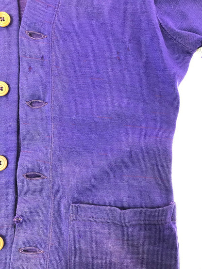 【現状渡し品】【メンズ】 O'SHEA KNITTING MILLS オーシャ ニッティング ミルズ 40's LETTERED CARDIGAN 40年代 レタード カーディガン トップス ヴィンテージ 146-260820-rt-01-tag サイズ：38 カラー：パープル 万代Net店