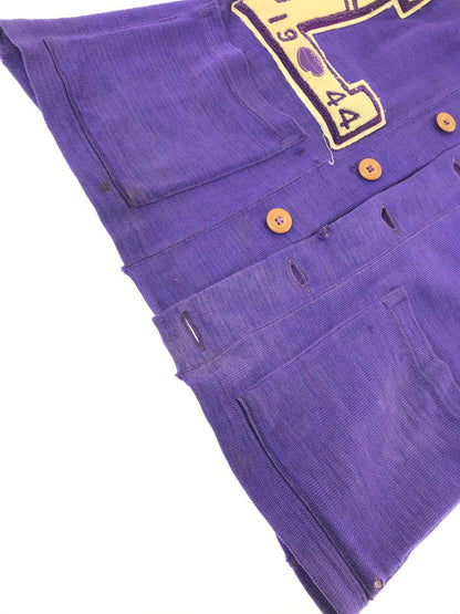【現状渡し品】【メンズ】 O'SHEA KNITTING MILLS オーシャ ニッティング ミルズ 40's LETTERED CARDIGAN 40年代 レタード カーディガン トップス ヴィンテージ 146-260820-rt-01-tag サイズ：38 カラー：パープル 万代Net店
