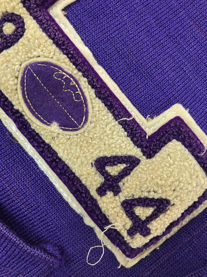 【現状渡し品】【メンズ】 O'SHEA KNITTING MILLS オーシャ ニッティング ミルズ 40's LETTERED CARDIGAN 40年代 レタード カーディガン トップス ヴィンテージ 146-260820-rt-01-tag サイズ：38 カラー：パープル 万代Net店