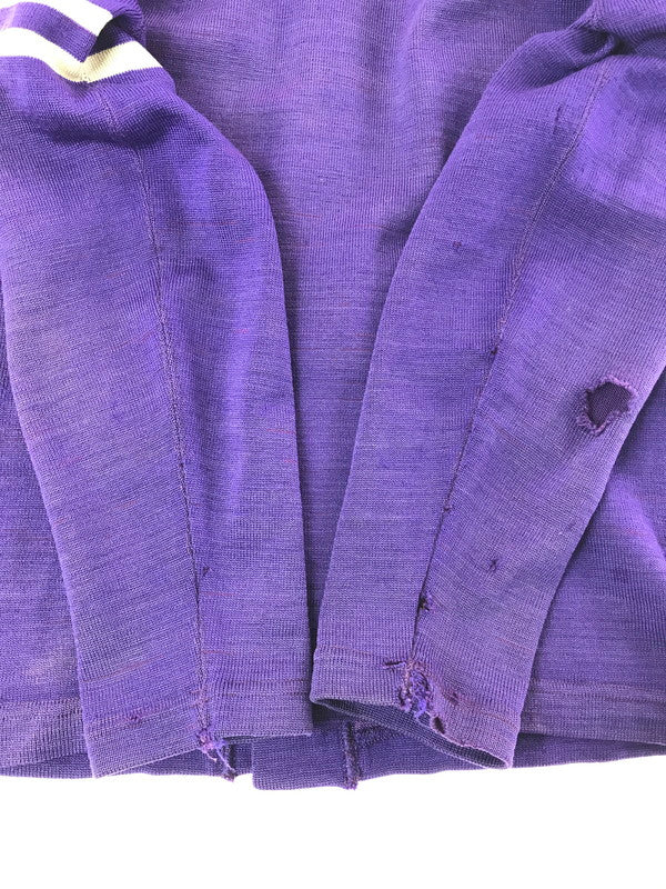 【現状渡し品】【メンズ】 O'SHEA KNITTING MILLS オーシャ ニッティング ミルズ 40's LETTERED CARDIGAN 40年代 レタード カーディガン トップス ヴィンテージ 146-260820-rt-01-tag サイズ：38 カラー：パープル 万代Net店