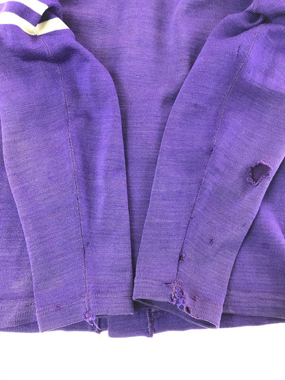 【現状渡し品】【メンズ】 O'SHEA KNITTING MILLS オーシャ ニッティング ミルズ 40's LETTERED CARDIGAN 40年代 レタード カーディガン トップス ヴィンテージ 146-260820-rt-01-tag サイズ：38 カラー：パープル 万代Net店