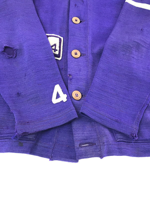 【現状渡し品】【メンズ】 O'SHEA KNITTING MILLS オーシャ ニッティング ミルズ 40's LETTERED CARDIGAN 40年代 レタード カーディガン トップス ヴィンテージ 146-260820-rt-01-tag サイズ：38 カラー：パープル 万代Net店