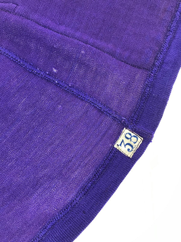 【現状渡し品】【メンズ】 O'SHEA KNITTING MILLS オーシャ ニッティング ミルズ 40's LETTERED CARDIGAN 40年代 レタード カーディガン トップス ヴィンテージ 146-260820-rt-01-tag サイズ：38 カラー：パープル 万代Net店