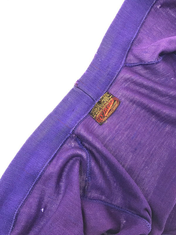 【現状渡し品】【メンズ】 O'SHEA KNITTING MILLS オーシャ ニッティング ミルズ 40's LETTERED CARDIGAN 40年代 レタード カーディガン トップス ヴィンテージ 146-260820-rt-01-tag サイズ：38 カラー：パープル 万代Net店