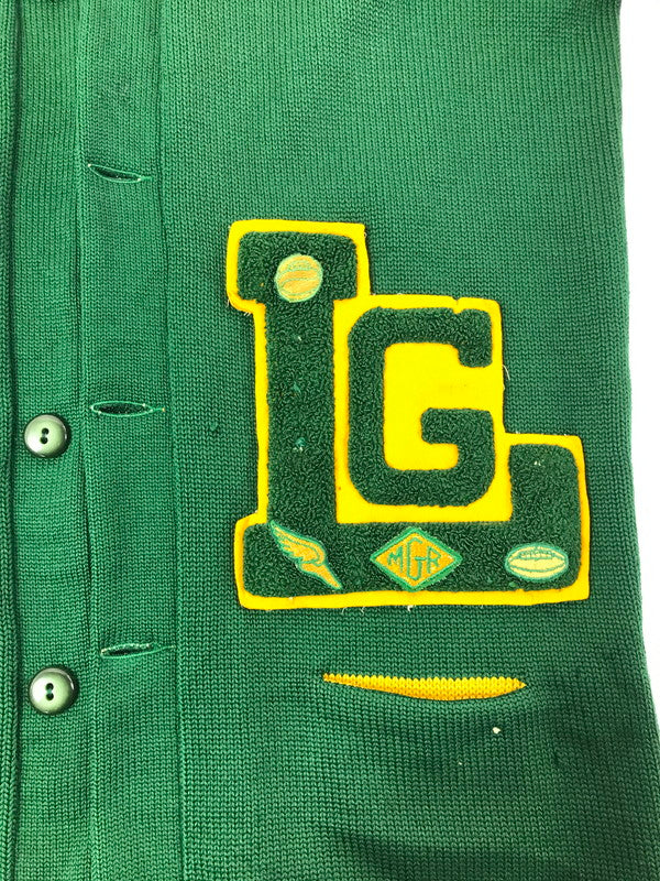 【現状渡し品】【メンズ】 KANDEL カンデル 50～60's LETTERED CARDIGAN 50～60年代 レタード カーディガン トップス ヴィンテージ 146-260820-rt-02-tag サイズ：不明 下記参照 カラー：グリーン 万代Net店
