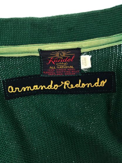 【現状渡し品】【メンズ】 KANDEL カンデル 50～60's LETTERED CARDIGAN 50～60年代 レタード カーディガン トップス ヴィンテージ 146-260820-rt-02-tag サイズ：不明 下記参照 カラー：グリーン 万代Net店