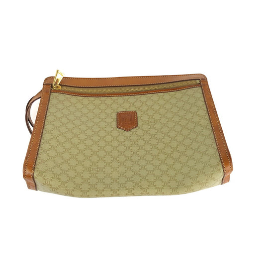 【中古品】【メンズ/レディース】 OLD CELINE オールド セリーヌ DM95 マカダム柄クラッチバッグ カバン 180-241006-mo-11-tag カラー：ベージュ/ブラウン 万代Net店