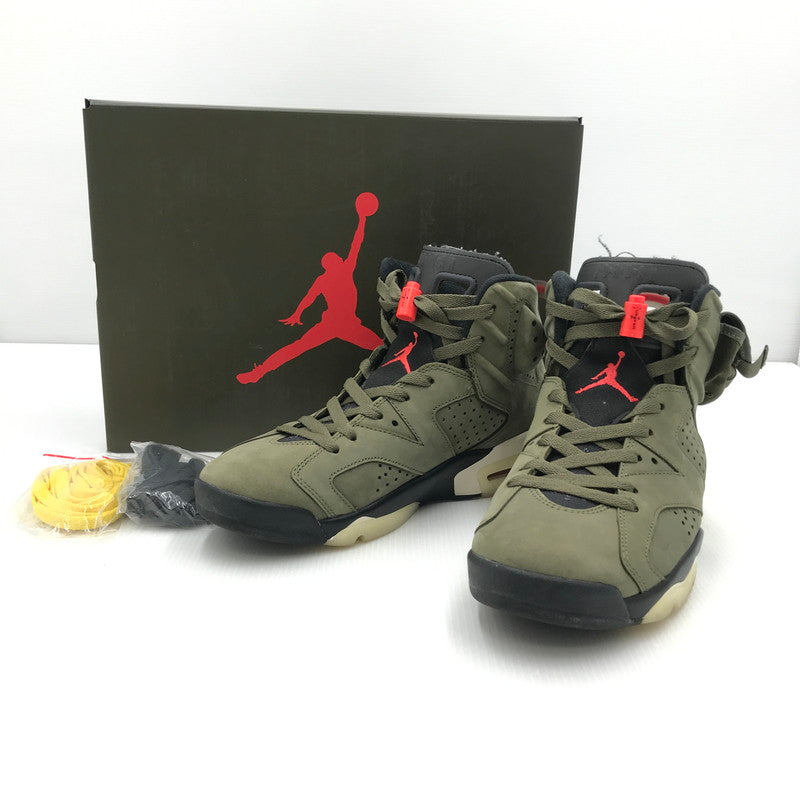 【中古品】【メンズ】 NIKE ナイキ × TRAVIS SCOTT トラヴィス スコット 別注 コラボ AIR JORDAN 6 RETRO SP CN1084-200 エアジョーダン 6 レトロ スぺシャル スニーカー 靴 160-241003-yk-13-tag サイズ：26.5cm/US 8.5 カラー：MEDIUM OLIVE/INFRARED-BLACK 万代Net店