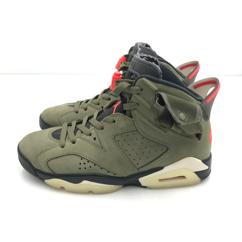 【中古品】【メンズ】 NIKE ナイキ × TRAVIS SCOTT トラヴィス スコット 別注 コラボ AIR JORDAN 6 RETRO SP CN1084-200 エアジョーダン 6 レトロ スぺシャル スニーカー 靴 160-241003-yk-13-tag サイズ：26.5cm/US 8.5 カラー：MEDIUM OLIVE/INFRARED-BLACK 万代Net店