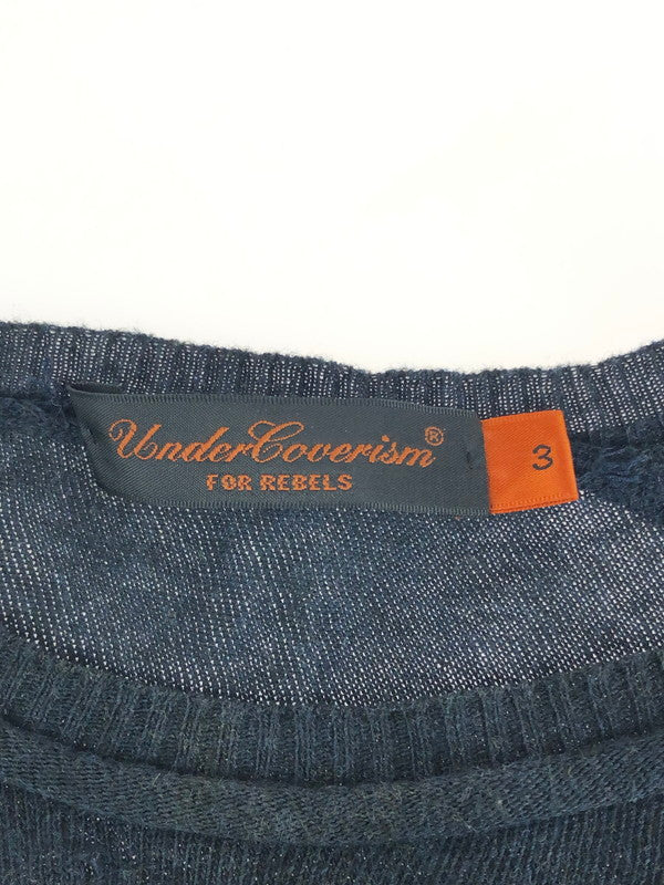 【中古品】【メンズ】 UNDERCOVER アンダーカバー 7S268-K6 PURPLE期 ASYMMETRIC KNIT 長袖Tシャツ トップス 140-241003-SS-01-tag サイズ：3 カラー：ネイビー 万代Net店