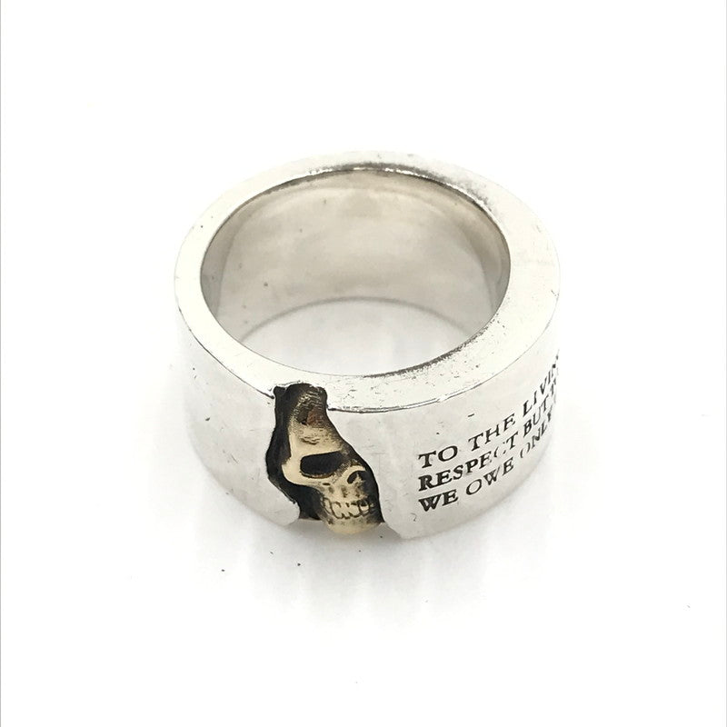 【中古品】【メンズ】  DR MONROE ドクターモンロー SV×K18 MESSAGE SKULL RING メッセージ スカルリング 指輪 アクセサリー 192-241005-na-2-tag サイズ：約16号 カラー：シルバー 万代Net店