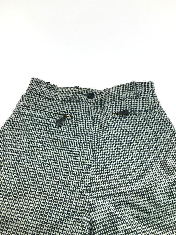 【現状渡し品】【レディース】 HERMES エルメス HOUNDSTOOTH SLACKS 千鳥格子柄スラックス ボトムス 168-250115-hi-29-tag サイズ：36 カラー：アイボリー/ネイビー 万代Net店