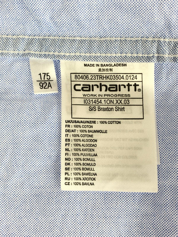 【中古美品】【メンズ】  CARHARTT WIP カーハート ワークインプログレス S S BRAXTON SHIRT I031455 ショートスリーブ ブラクストンシャツ 半袖 トップス 142-241007-mo-08-tag サイズ：M カラー：Bleach/wax 万代Net店