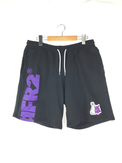 【中古品】【メンズ】  #FR2 エフアールツー PRINTED SWEAT SHORTS ワッペン付き プリントスウェットショーツ ボトムス 153-241026-mo-06-tag サイズ：L カラー：ブラック 万代Net店