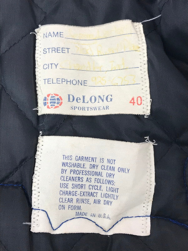 【現状渡し品】【メンズ】 DELONG 80's 2-TONE VINTAGE WOOL STADIUM JACKET USA製 80年代 ツートーン ウール スタジアム ジャケット ヴィンテージ 146-260904-rt-07-tagh サイズ：40 カラー：ネイビー/キャメル 万代Net店