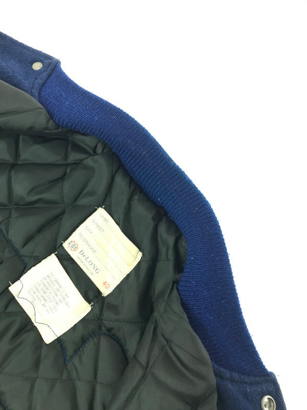 【現状渡し品】【メンズ】 DELONG 80's 2-TONE VINTAGE WOOL STADIUM JACKET USA製 80年代 ツートーン ウール スタジアム ジャケット ヴィンテージ 146-260904-rt-07-tagh サイズ：40 カラー：ネイビー/キャメル 万代Net店