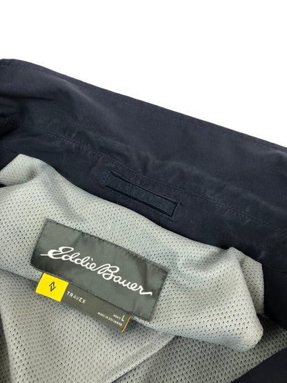 【中古品】【メンズ】 Eddie Bauer エディー・バウアー NYLON TAILORED JACKET 01 8074 ナイロン テーラードジャケット ライトアウター 144-241023-hi-10-tag サイズ：L カラー：ネイビー 万代Net店