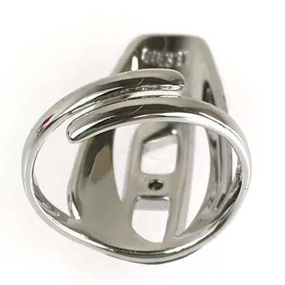 【中古品】【レディース】 DIESEL ディーゼル DX1526 SILVER-TONE BRASS NAIL RING シルバートーン ブラス ネイルリング 指輪 アクセサリー 192-241025-ki-01-tag サイズ：M カラー：レッド 万代Net店