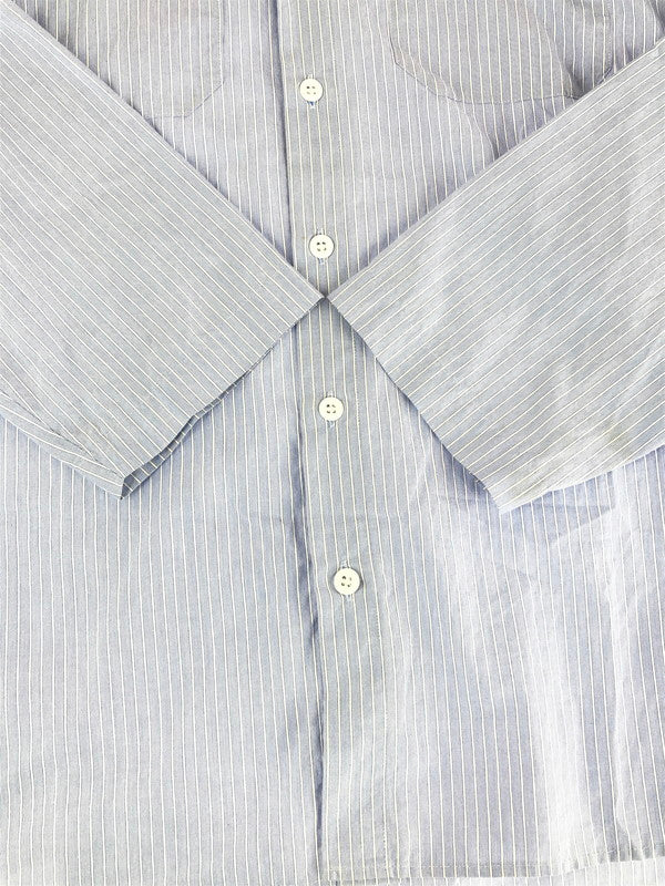 【中古品】【メンズ】  SEE SEE シーシー STRIPE SHIRT ストライプシャツ 長袖 トップス 140-241017-mo-11-tag サイズ：1 カラー：ブルー 万代Net店