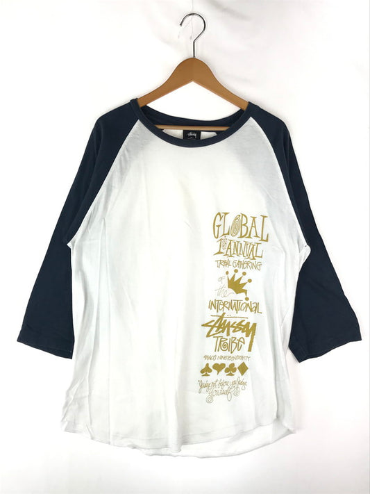 【中古品】【メンズ】 STUSSY ステューシー 00S GLOBAL GATHERING RAGLAN TEE グローバル ギャザリング ラグランTシャツ トップス 142-241023-mo-01-tag サイズ：XL カラー：ホワイト/ネイビー 万代Net店