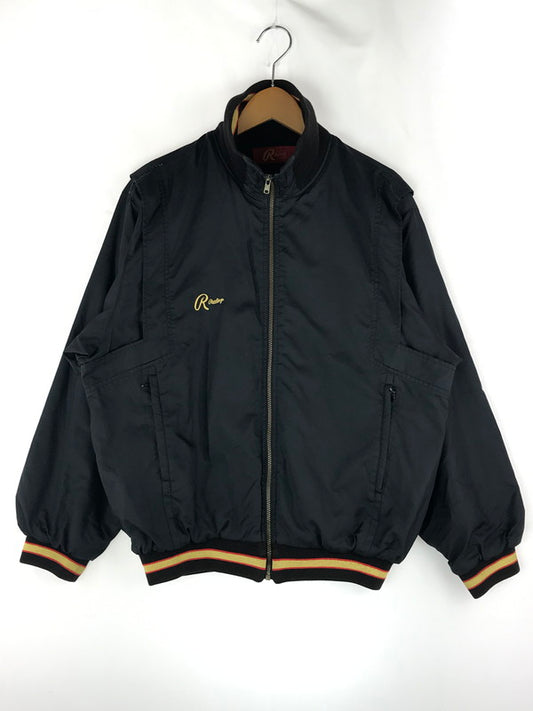 【中古品】【メンズ】  RAWLINGS BY ASICS ローリングス バイ アシックス NYLON STADIUM JACKET ナイロン スタジアム ジャケット アウター 147-241019-mo-14-tag サイズ：L カラー：ブラック 万代Net店