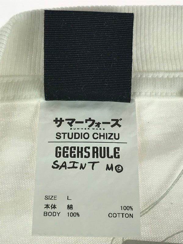 【中古】【メンズ】  SAINT MICHAEL セントマイケル × GEEKS RULE ギークスルール × SUMMER WARS トリプルコラボ 24AW SG SS TEE SM-YS1-0000-C27 半袖Tシャツ 142-241031-hi-01-tag サイズ：L カラー：ホワイト 万代Net店