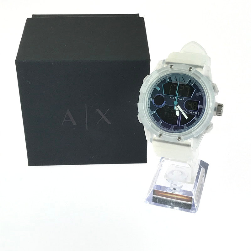 【中古品】【メンズ】 ARMANI EXCHANGE アルマーニエクスチェンジ AX2963 アナデジ クォーツ 腕時計 197-241029-yk-08-tag カラー：クリア 万代Net店