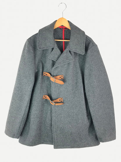 【中古品】【メンズ】 schott ショット WOOLCOAT レザーベルト付きウールコート アウター 145-241023-mo-09-tag サイズ：40 カラー：グレー 万代Net店