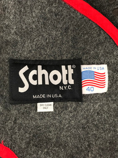 【中古品】【メンズ】 schott ショット WOOLCOAT レザーベルト付きウールコート アウター 145-241023-mo-09-tag サイズ：40 カラー：グレー 万代Net店