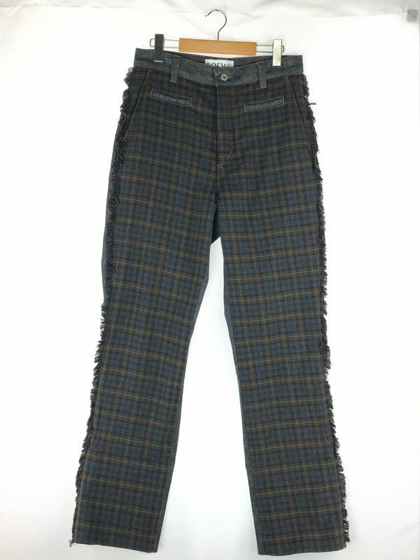 【中古品】【メンズ】 LOEWE ロエベ FISHERMAN CHECK PATCH JEAN H2292430IB フィッシャーマン チェック パッチ ジーンズ ボトムス 152-241019-mo-19-tag サイズ：44 カラー：グレー系 万代Net店