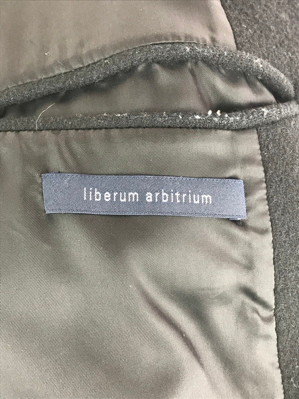 【中古品】【メンズ】  LIBERUM ARBITRIUM リベルム アルビトリウム WOOL NYLON FULL ZIP STAINLESS STEEL COLLAR COAT ウールナイロン フルジップ ステンレススチールカラーコート アウター 140-241017-mo-13-tag サイズ：1 カラー：ブラック 万代Net店