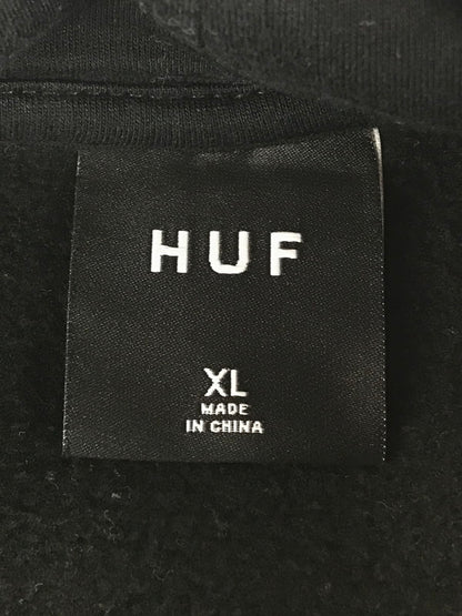 【中古品】【メンズ】 HUF ハフ ESSENTIALS BOX LOGO PULLOVER HOODIE エッセンシャルズ ボックスロゴ プルオーバー フーディトップス 142-241017-mo-18-tag サイズ：XL カラー：ブラック 万代Net店