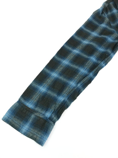 【中古品】【メンズ】 FIVE BROTHER ファイブブラザー OMBRE CHECK COTTON SHIRTS オンブレチェック コットンシャツ 長袖 トップス 145-241023-mo-05-tag サイズ：M カラー：ブラック/ブルー 万代Net店