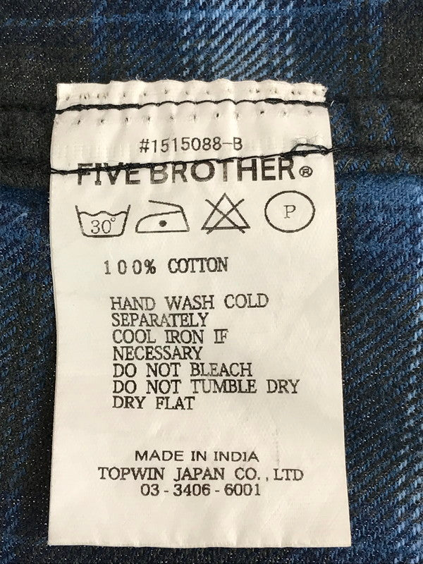 【中古品】【メンズ】 FIVE BROTHER ファイブブラザー OMBRE CHECK COTTON SHIRTS オンブレチェック コットンシャツ 長袖 トップス 145-241023-mo-05-tag サイズ：M カラー：ブラック/ブルー 万代Net店