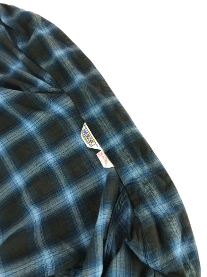 【中古品】【メンズ】 FIVE BROTHER ファイブブラザー OMBRE CHECK COTTON SHIRTS オンブレチェック コットンシャツ 長袖 トップス 145-241023-mo-05-tag サイズ：M カラー：ブラック/ブルー 万代Net店