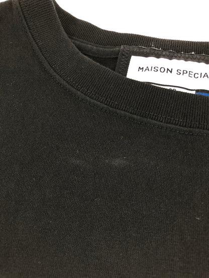 【中古美品】【メンズ】  MAISON SPECIAL メゾンスペシャル HAND-PRINTED OVERSIZED STITCHED CREW NECK T-SHIRT 11241411207 ハンドプリント オーバーサイズ ステッチクルーネックTシャツ 半袖Tシャツ 140-241023-hi-11-tag サイズ：2 カラー：ブラック 万代Net店