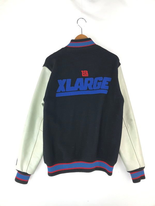 【中古品】【メンズ】 XLARGE エクストララージ STADIUM JACKET 0173520 袖レザー切替 スタジアムジャケット アウター スタジャン 142-241020-mo-11-tag サイズ：M カラー：ブラック 万代Net店