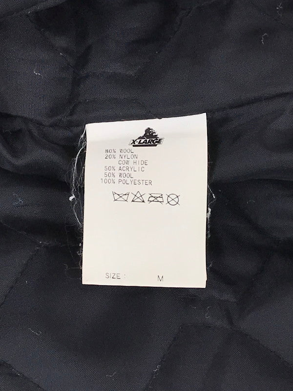 【中古品】【メンズ】 XLARGE エクストララージ STADIUM JACKET 0173520 袖レザー切替 スタジアムジャケット アウター スタジャン 142-241020-mo-11-tag サイズ：M カラー：ブラック 万代Net店