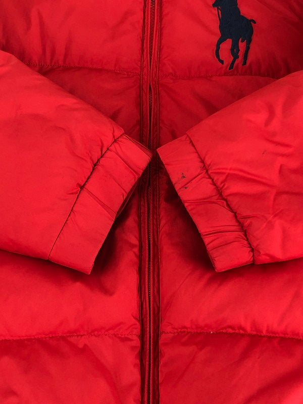 【中古】【メンズ】 POLO RALPH LAUREN ポロ・ラルフローレン BIG PONY DOWN JACKET ビッグポニーダウンジャケット アウター 146-241031-mo-13-tag サイズ：XL カラー：レッド 万代Net店