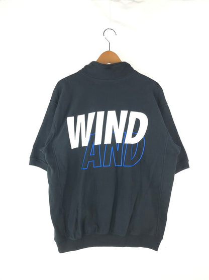 【中古品】【メンズ】  CHAMPION チャンピオン × WIND AND SEA ウィンダンシー S/S HALF ZIP SWEATSHIRT C8-Z022 ショートスリーブ ハーフジップ スウェットシャツ トップス 142-241020-mo-10-tag サイズ：L カラー：ブラック 万代Net店