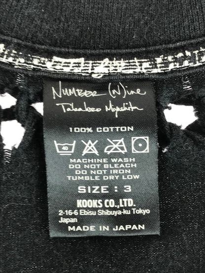 【中古品】【メンズ】 NUMBER(N)INE ナンバーナイン 07SS ABOUT A BOY期 編み込み S/S TEE トップス 半袖 140-241121-ki-02-tag サイズ：3 カラー：ブラック 万代Net店