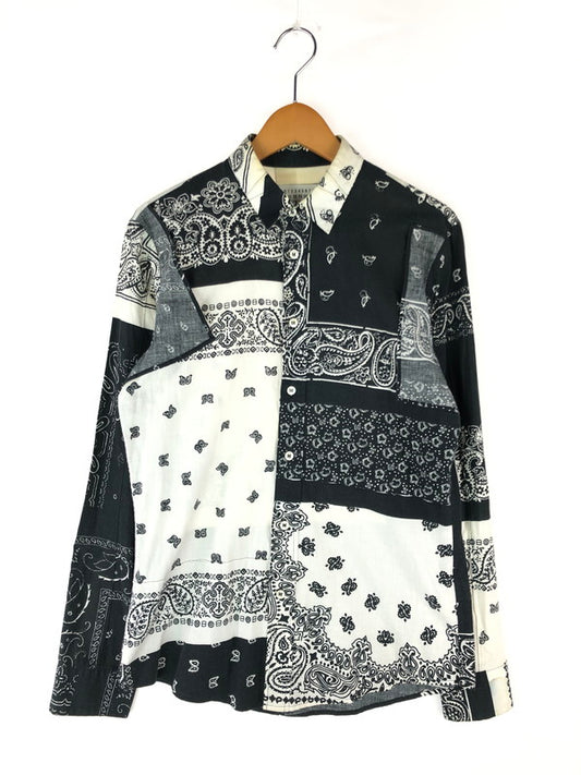 【現状渡し品】【メンズ】 MARTIN MARGIELA マルタンマルジェラ 12SS BANDANA LONG SLEEVE SHIRT 再構築 バンダナ ロングスリーブシャツ 長袖シャツ MAISON MARGIELA 141-241023-hi-17-tag サイズ：44 カラー：ブラック/ホワイト 万代Net店