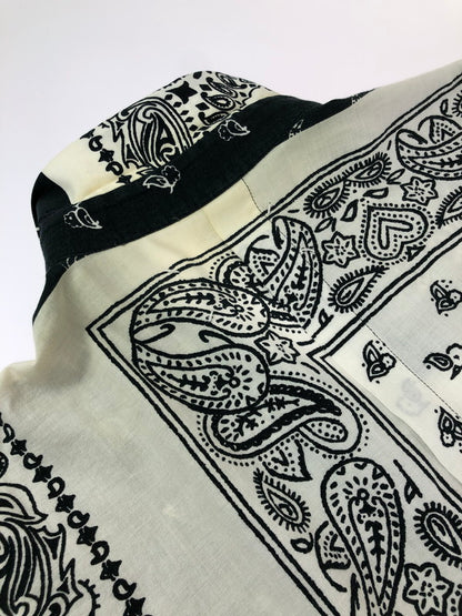 【現状渡し品】【メンズ】 MARTIN MARGIELA マルタンマルジェラ 12SS BANDANA LONG SLEEVE SHIRT 再構築 バンダナ ロングスリーブシャツ 長袖シャツ MAISON MARGIELA 141-241023-hi-17-tag サイズ：44 カラー：ブラック/ホワイト 万代Net店