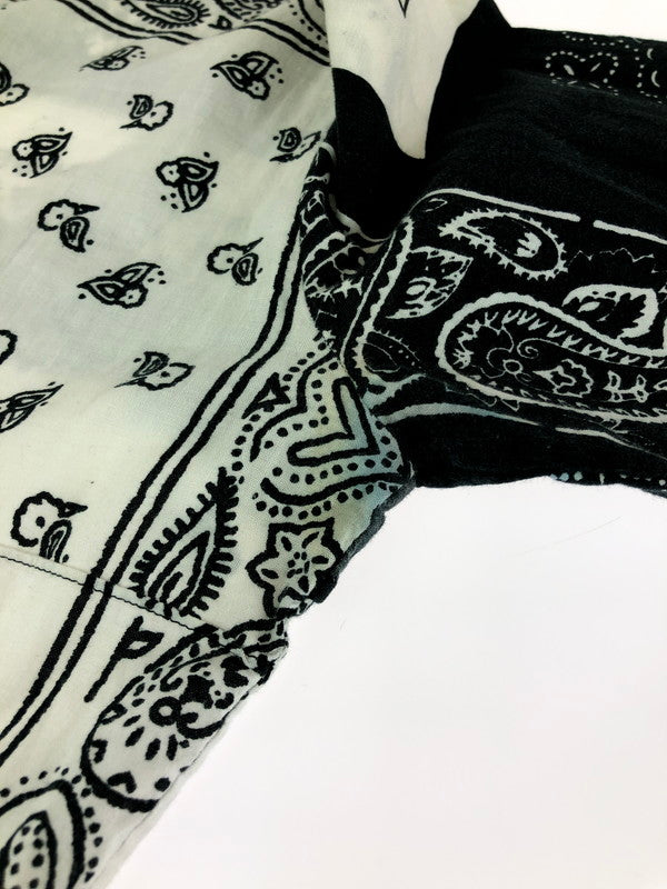 【現状渡し品】【メンズ】 MARTIN MARGIELA マルタンマルジェラ 12SS BANDANA LONG SLEEVE SHIRT 再構築 バンダナ ロングスリーブシャツ 長袖シャツ MAISON MARGIELA 141-241023-hi-17-tag サイズ：44 カラー：ブラック/ホワイト 万代Net店